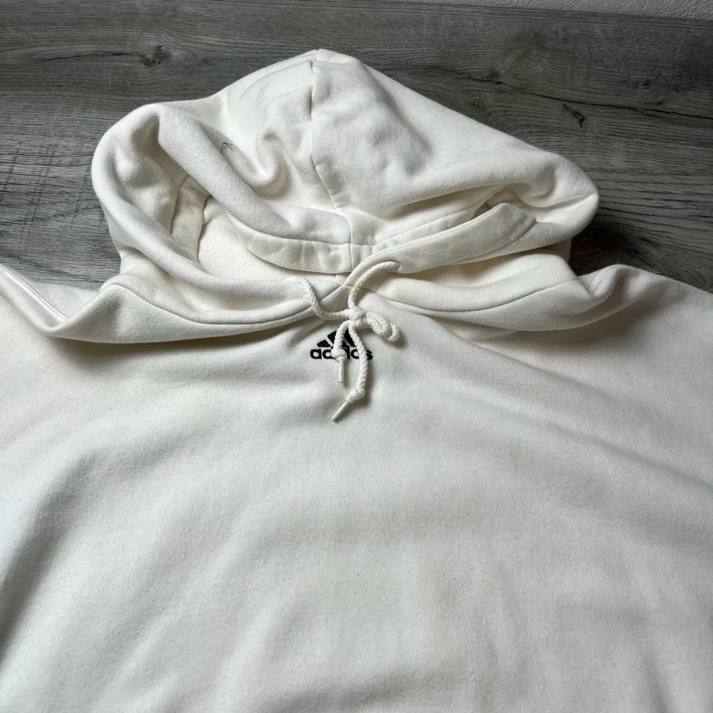 Adidas Hoodie Men 3XL White Vintage 2006 Embroidered Logo Oversized Pullover